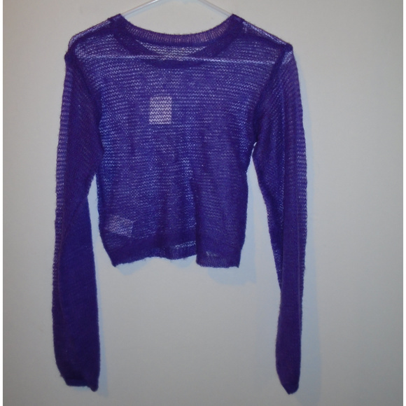 Urban Outfitters Purple Mesh Sweater Crop Top - Picture 4 of 4